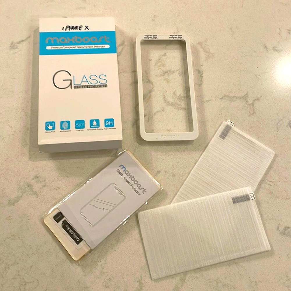 Maxboost Tempered Screen Protector Compatible for Apple iPhone X (Clear, 2)